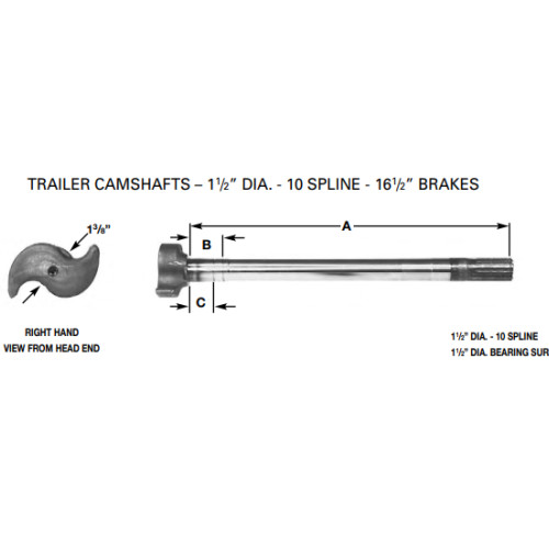 Automann 124-102412-02 CamShaft RH 10 Spline 24-3/8"