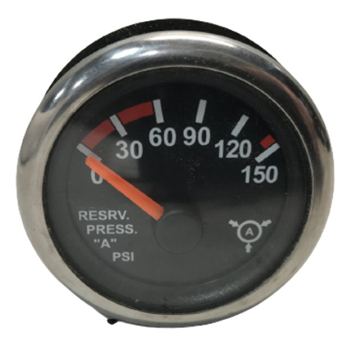 Freightliner A22-65539-002 Air Pressure Gauge Reservoir, Bright, PSI